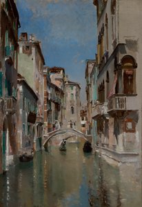 Kanava Venetsiassa, San Trovaso Quarter, n. 1885. tekijältä Robert Frederick Blum