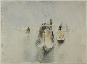 Gondolit, Canal Grande, Venetsia tekijältä Robert Frederick Blum