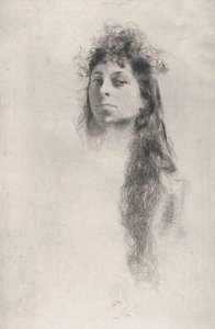 Pitkähiuksisen tytön pää,.n.d., n.d. tekijältä Robert Frederick Blum