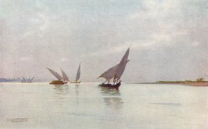 Hopeinen päivä Niilillä, c1880, 1904 tekijältä Robert George Talbot Kelly