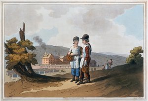 Lapsitehtaan työntekijät, 1814 tekijältä Robert Havell