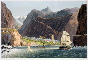 The Roads, St Helena, 1815 tekijältä Robert Havell