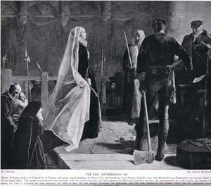 The End, Fotheringay, 1587, kuvitus teoksesta "Hutchinson