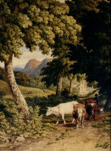 Maisema karjan ja paimenen kanssa, 1810 (wc kudottupaperille)