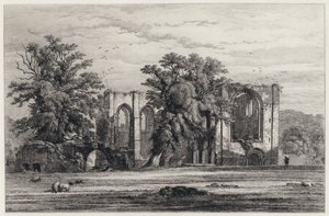 Furness Abbey (etsaus) tekijältä Robert Kent (after) Thomas