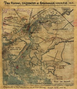Hyökkäys Ft. Pulaski Savannah, Georgia, huhtikuu 1862. LOC gvhs01.vhs00277 tekijältä Robert Knox Sneden