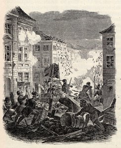 Barrikaaditaistelut Cöllnin kaupungintalolla Berliinissä yöllä 18.–19. maaliskuuta 1848. tekijältä Robert Kretschmer