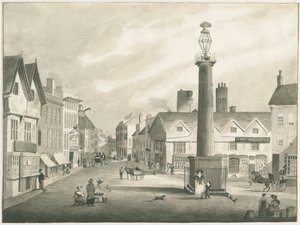 Wolverhampton - Market Place ja [1800-luvun puoliväli] (piirustus)