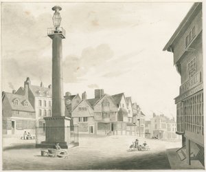 Wolverhampton - Market Place: seepiapiirustus ja [1800-luvun puoliväli] (piirustus)