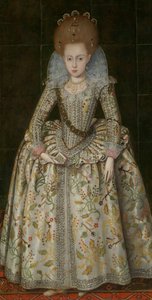 Prinsessa Elizabeth 1596-1662, myöhemmin Böömin kuningatar, n. 1606. tekijältä Robert Peake I