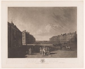 Näkymä Queen Squarelle Lontoossa Näkymä Queen Squarelle (otsikko esineessä) tekijältä Robert Pollard (I)