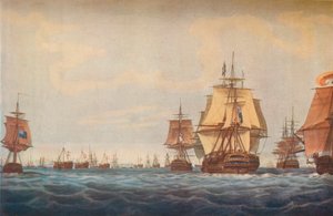 "Kööpenhaminan taistelu 1801. British Fleet Approaching", 180