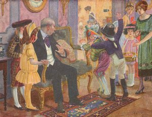 Lastenjuhla (värilitografia)