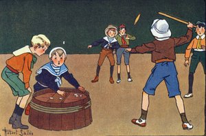 Osseletit ja quinet. Kaiverrus "" Mitä me pelaamme? E. Weberin "" Robert Sallesin (1871-1929) akvarellipiirroksilla. Librairie Garnier Freres, Pariisi tekijältä Robert Salles