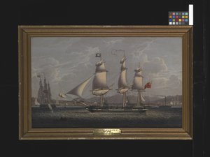 Brittiläinen pakettilaiva Clydellä (öljy kankaalle) tekijältä Robert Salmon