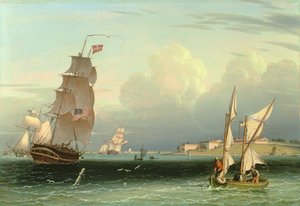 Laiva lähdössä, Fort Independence, Bostonin satama, 1832