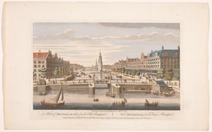 Näkymä Amsterdamin Oudeschaneille IJ:stä nähtynä Amsterdamin näkymä vanhalta vallilta (otsikko esineessä) Hollanti (sarjan nimi) tekijältä Robert Sayer