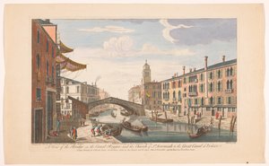 Gezicht op de Ponte delle Guglie over de Canale di Cannaregio te Venetië Vista del pont del Canal Reggio; i l