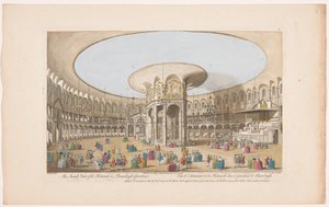 Näkymä Rotundan sisätiloihin Ranelagh Gardensissa Lontoossa Sisäkuva Rotundosta Ranelagh Gardensissa (otsikko esineessä) Ranelagh Gardens ja Vauxhall Gardens (sarjan nimi) tekijältä Robert Sayer