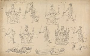 Estudos de figuras e selos de Sandfords Geneal Historyfinnish tekijältä Robert Smirke
