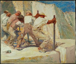 Stonecutters (öljy kankaalle) tekijältä Robert Sterl