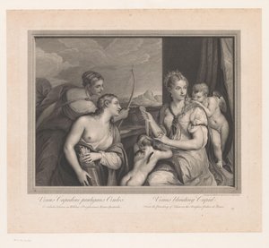 Venus ei sokea Cupidossa Venus valitsee Cupidon silmät. Venusta sokaiseva Cupid (otsikko esineessä)
