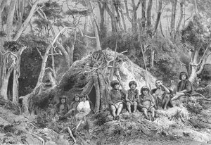 Fuegians and their Wigwamit, c1885, 1890