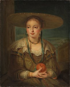 Pomone - Pomona, kirjoittanut Tournieres, Robert (1667-1752). Öljy kankaalle. Mitat: 78 x 64 cm. Tukholman kansallismuseo