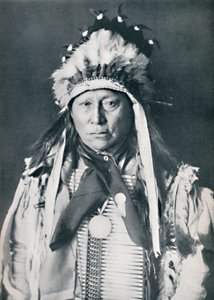 Sioux-päällikkö sotamaalauksessaan, 1912