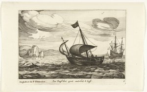 Dogger of dogboot Een Dogh-boot groot noin 8 Last / Dogh-Boot de 8 Tonneaux (otsikko esineessä) Hollandse scheepstypen, 1627 (sarjan nimi) Eri alukset Don ton se sert dans les Uniesin maakunnat / Icons of Various Dutch Ships, joiden käyttö on maxi