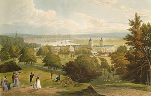 Näkymä Lontooseen otettu Greenwich Parkista, pubista. 1820, Colnaghi und Co. (akvatinta)