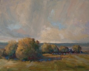 Moon Rising, 2016 (öljy paneelille) tekijältä Roberta Murray