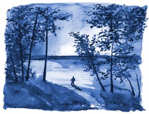 Sinisen metsän järven yksinäisyys