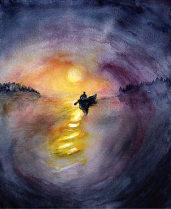 Yksinäinen Auringonlaskunjärvi tekijältä RodMacIver