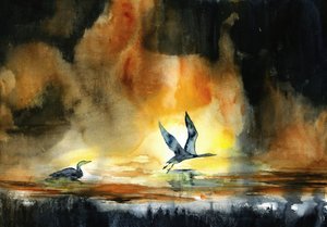 Auringonlaskun vesilinnut tekijältä RodMacIver