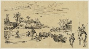 Ratsumiehet ja kalastajat tekijältä Rodolphe Bresdin