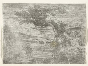 Landschap laittaa ruuvin Kalastaja sillalla tekijältä Rodolphe Bresdin