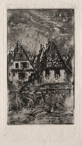 Tori aurinkovarjoineen, 1866. tekijältä Rodolphe Bresdin