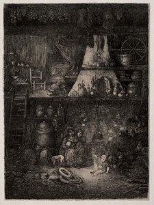 Talonpoikaissisustus Haute-Garonnessa, 1858. tekijältä Rodolphe Bresdin