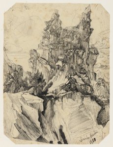 Crevasse, 1860 tekijältä Rodolphe Bresdin