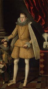 Prinssi Philip ja kääpiö, Miguel Soplillo, noin 1620 (öljy kankaalle). tekijältä Rodrigo de Villandrando