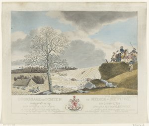 Läpimurto Ochtenissa, 1784 Läpimurto Ochtenissa Lower Betuwessa; tapahtui 1. maaliskuuta 1784 (otsikko esineessä) tekijältä Roeland van Eynden