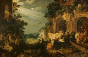 Maisema raunioineen tekijältä Roelandt Jacobsz. Savery
