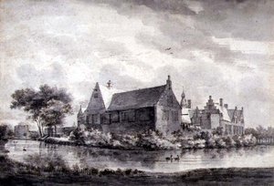 PD.645-1963 Marquetten linna, Hollanti, n. 1646-47 (pesu, liitu, kynä ja muste paperille) tekijältä Roelandt Roghman