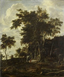Metsämaisema metsämiehellä tekijältä Roelant Roghman