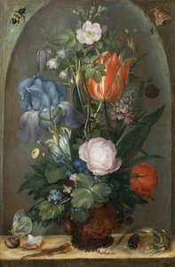 Kukkaasetelma kahden liskon kanssa, 1603