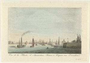 Näkymä Amsterdamin satamasta Vue de la Rhade d