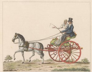 Hollandse sjees, ca. 1825 Een Hollandsche chais / Una cadira de rodes que s