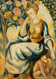 Lady with a Monkey, n. 1917 tekijältä Roger Eliot Fry