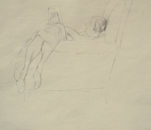 Nina Hamnett lukemassa, noin 1917